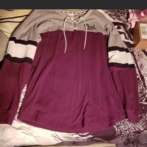 Maroon PINK crosstie sweater